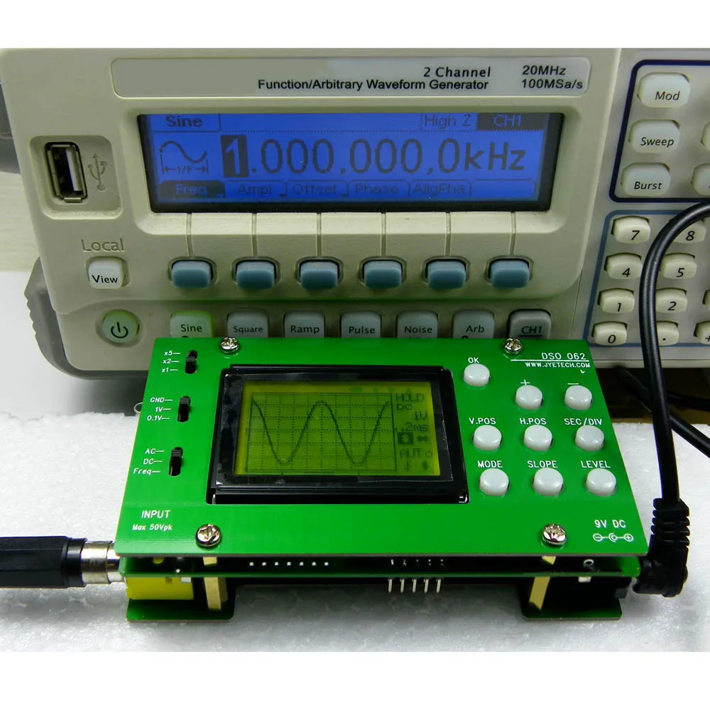 Электронный 2016 Новый мини ЖК цифровой осциллограф DIY Kit DSO062 1 м Banwidth 2Msps частота