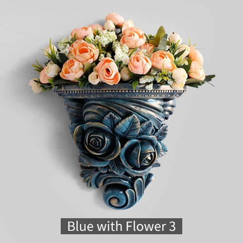Texture Blue F3 Смола настенная ваза, домашний декор аксессуары цветок белая ваза для свадьбы свадебные украшения цветок настенная подставка висячая ваза - Цвет: Texture Blue F3