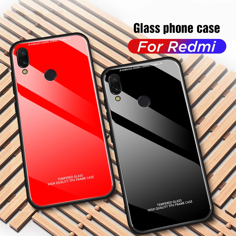 Чехол для Xiaomi Redmi Note 7 Pro роскошный чехол из закаленного стекла ударопрочный