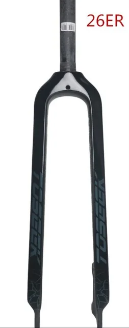 26er black TOSEEK ультра-светильник Mtb углеродная вилка 2" /27,5"/2" коническая углеродная вилка для горного велосипеда аксессуар для велосипеда - Цвет: 26er black