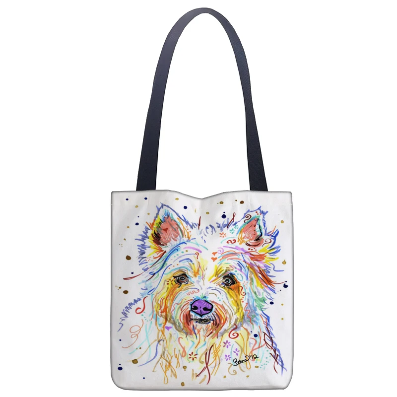 Сумка-тоут с рисунком собаки под заказ Экосумка на одно плечо сумки для покупок |