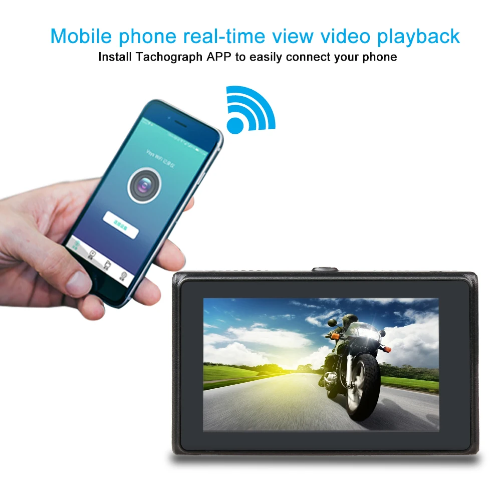 Мотоцикл WiFi DVR камеры 3 дюймов 1080 P FHD два объектива видеомагнитофон спереди и