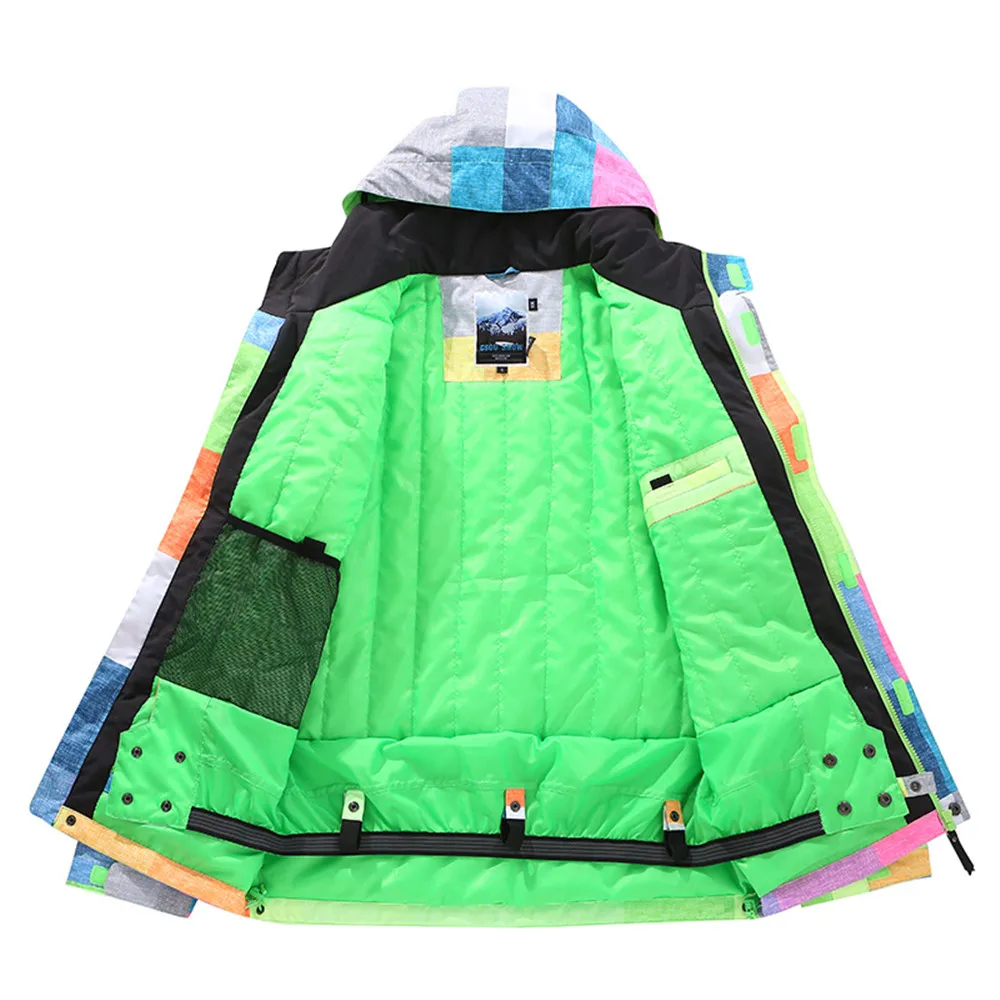 Gsou зимняя Лыжная куртка для мужчин спортивная с капюшоном водонепроницаемая