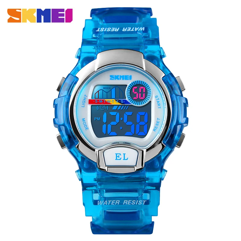 SKMEI Jelly браслет 1450 женские часы цифровые спортивные со светодиодной подсветкой