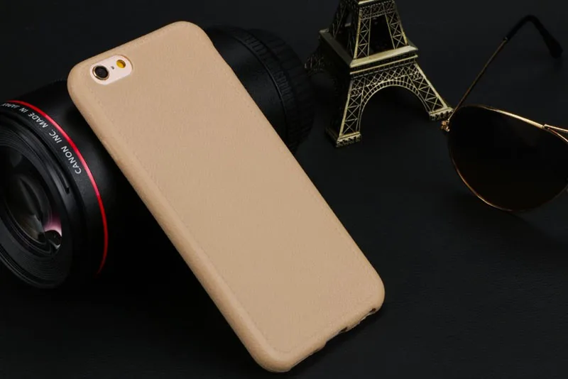 100 шт./лот кожи шаблон чехол для iPhone X, 8, 8 Plus, мягкая задняя крышка с защитной крышкой для iPhone 5 5S, 6, 6 Plus, 7, 7 plus, DHL - Цвет: Gold