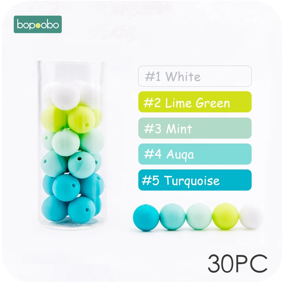 Green Series Bopoobo 15 мм Силиконовые Бусины еда без бисфенола-а класса Силиконовые DIY ремесла силиконовые 14 мм Восьмиугольные Прорезыватели Детские трофеи - Цвет: Green Series