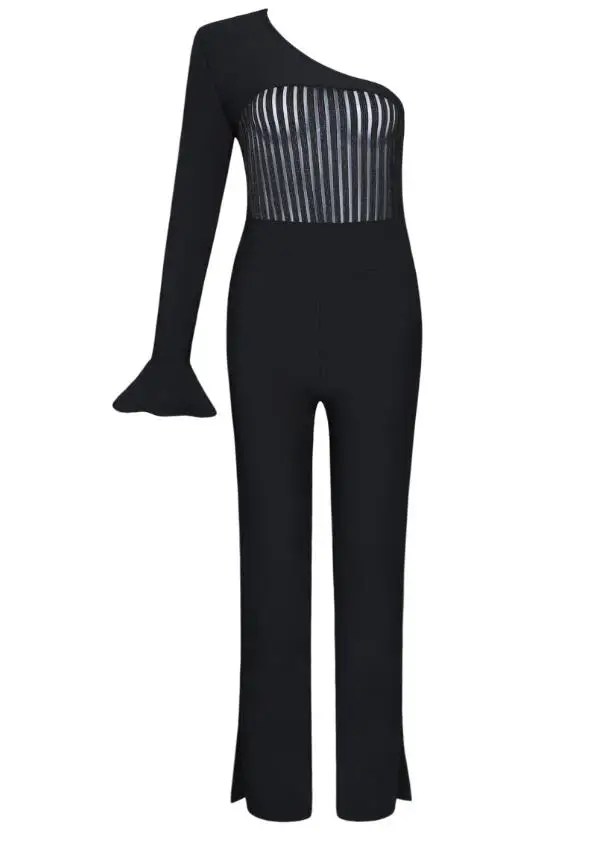 Новое поступление пикантные один рукав блестящая бандажная одежда комбинезон 2019