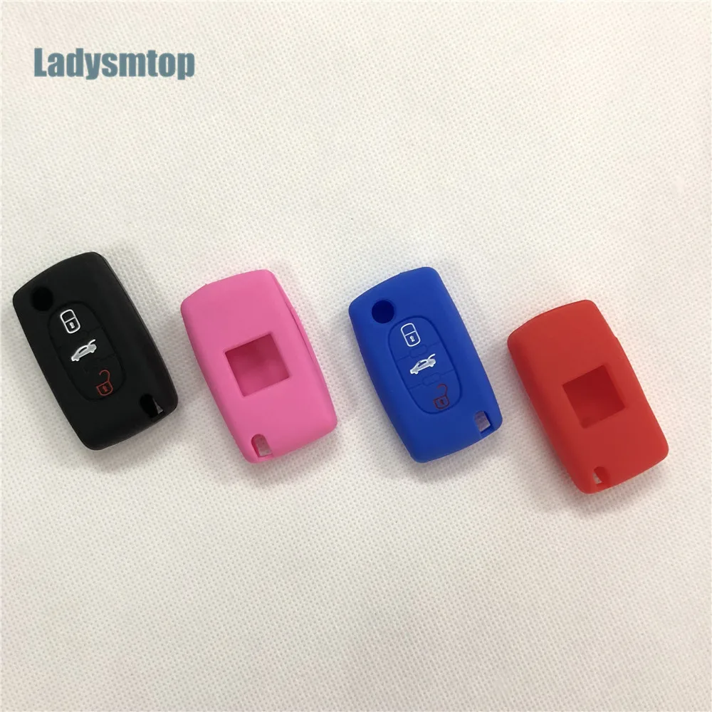 Ladysmtop силиконовые ключи чехол протектор для Peugeot 206 207 307 308 407 408 508 3008 607 RCZ Citroen C2 C3 C4