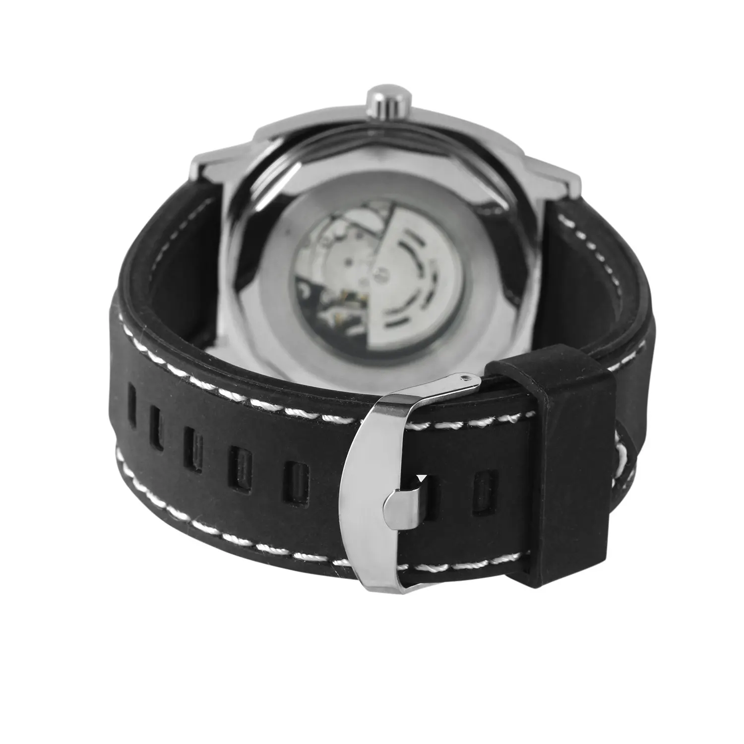 Часы WINNER Skeleton мужские автоматические механические Роскошные с силиконовым