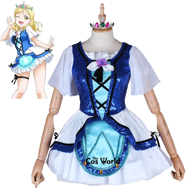 Женский костюм для косплея Love Live Sunshine Aqours синий топ охара Мари фартук платье