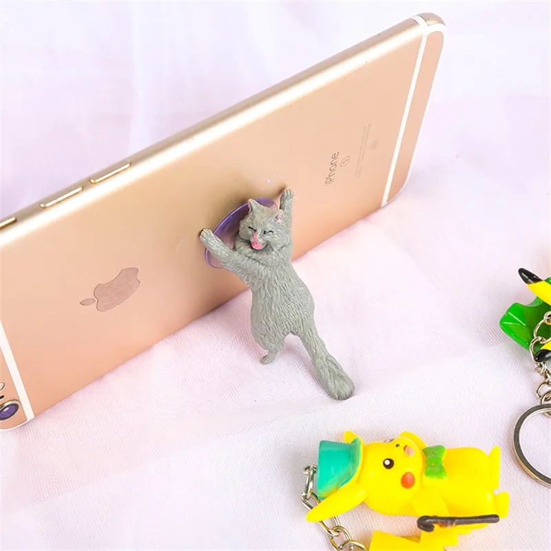 Gray cat Свадебные подарки для гостей, держатель для телефона, держатель для мобильного телефона из смолы, Детские сувениры, вечерние сувениры - Цвет: Gray cat