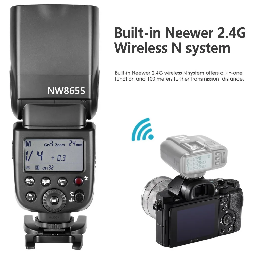 Ручная вспышка Neewer GN60 2 4G HSS Master Slave для Sony A7 A7S A7SII A7RII A7II A6000 A6300 A6500 A77II A58 A99|flash