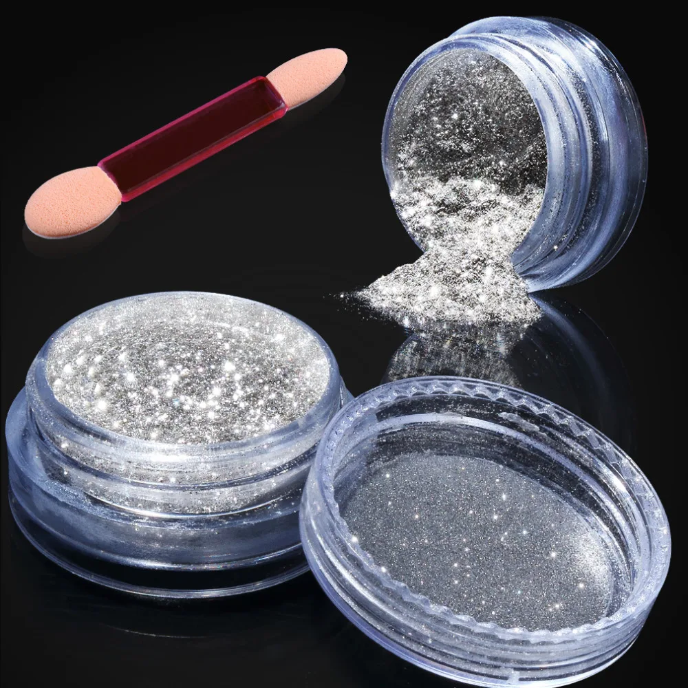 Блестящий Порошок для ногтей HNM сверкающий зеркальный порошок блестящий