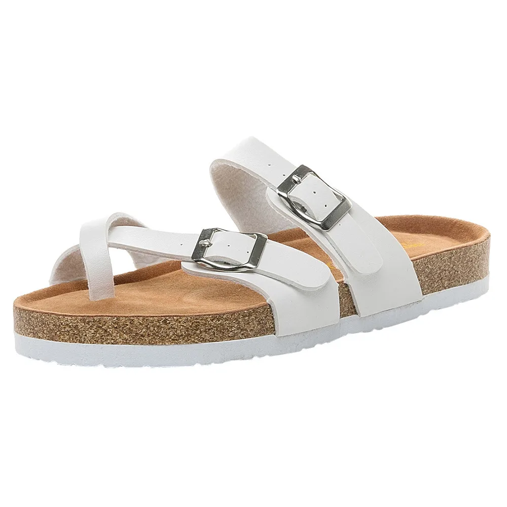 SAGACE/Лидер продаж года; женская обувь; zapatos mujer; женские кожаные сандалии на плоской подошве с двойной пряжкой и ремешком; шлепанцы на толстой подошве из пробкового дерева; size36-43
