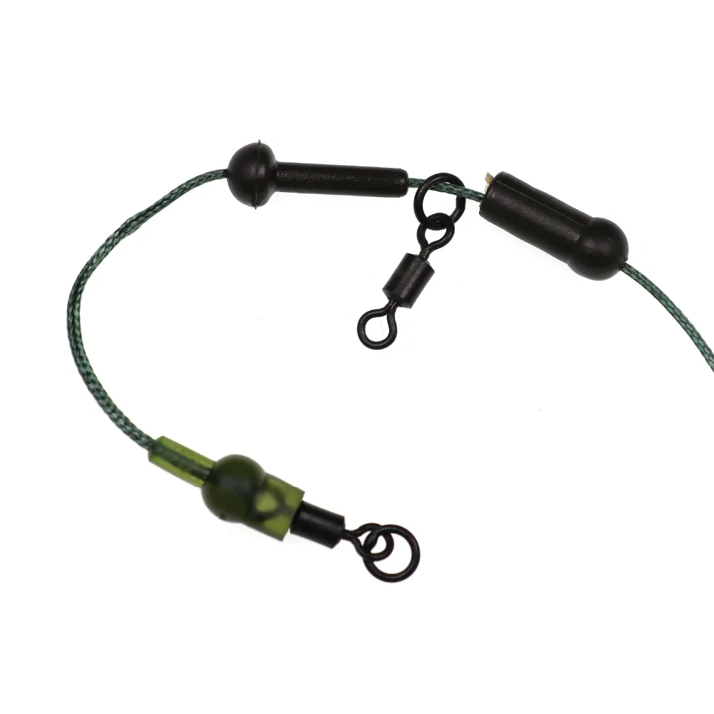 Bimoo 1 шт. 45LB готовые Карп Рыбалка Лидер Rig Line Combi Rig Safty клип вертолет Rig бег Rig полые и привести Core