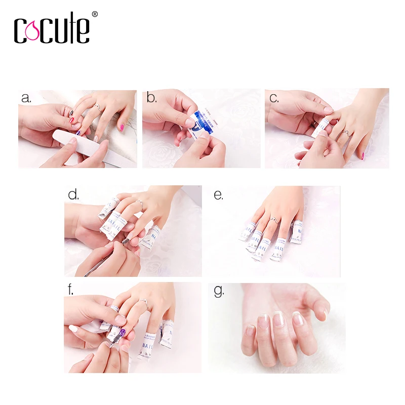 

Cocute 200Pcs/lot Nail Polish Remover Professional Nail Art Cleaner Gel Polish Remover Wraps Easy to Use Nail Remover Tool
