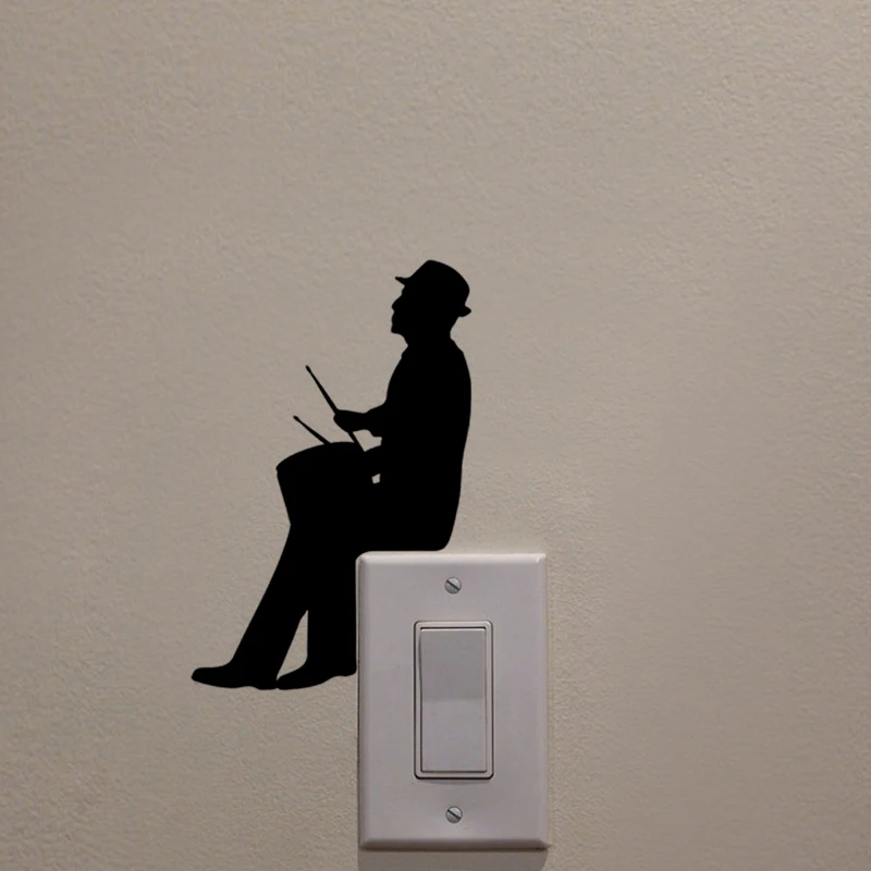 KUCADA черные креативные барабанщики DIY настенные наклейки переключатель для