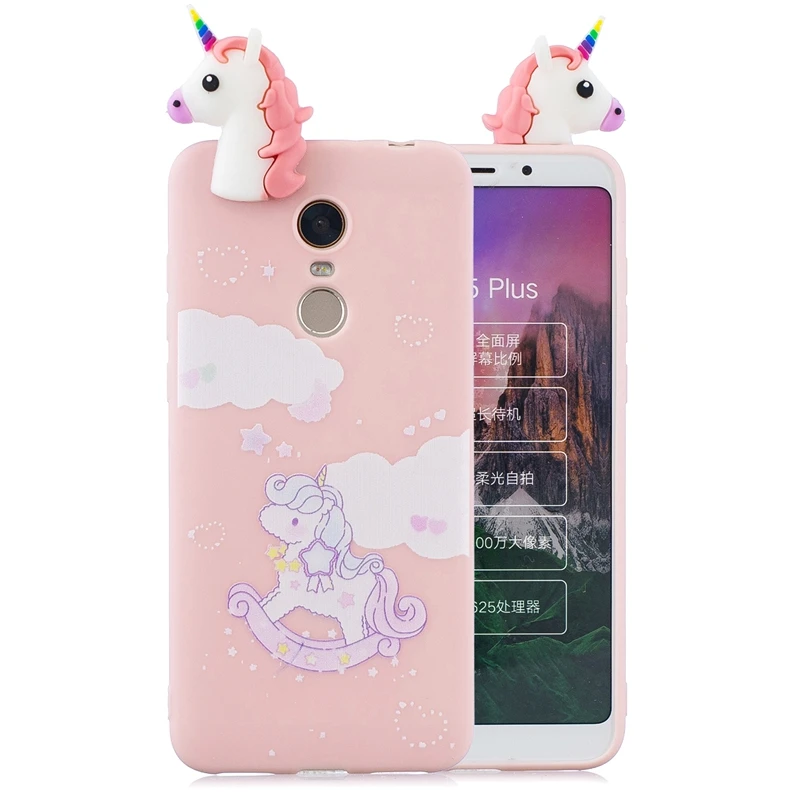 1 Чехол Etui для Xiaomi Redmi 5 Plus, чехол для Xiomi Redmi 5, 3D мультяшная панда, свинья, единорог, силиконовый чехол для Xiaomi Redmi 5 Plus, чехол - Цвет: 1