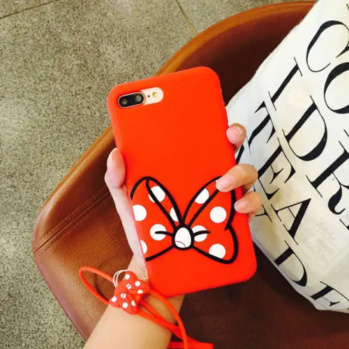 Red Minnie Для iPhone 6 6s 4," популярный 3D милый мультяшный Мягкий силиконовый чехол для телефона задняя крышка милый Единорог противоударный новейший чехол с животными - Цвет: Red Minnie