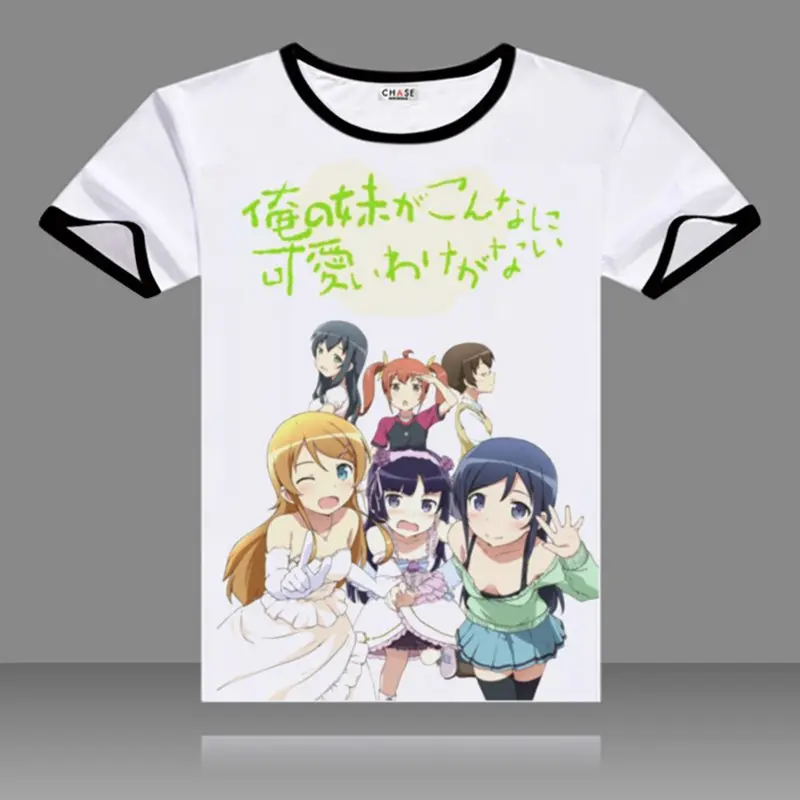 Ore no imouto konna ni kawaii wake ga nai Косака кирино футболки черные топы с короткими рукавами и