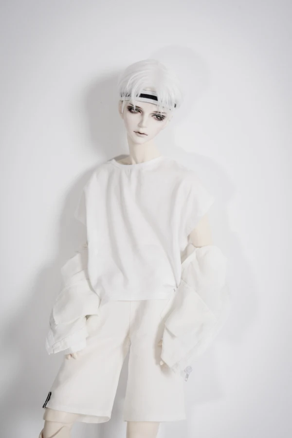 Одежда для куклы BJD футболка с коротким рукавом спереди и сзади 2 цвета на 1/4 1/3 MSD
