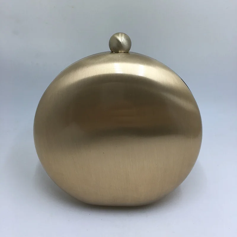 Gold Nophia круглый шар форма металлическая коробка клатчи и вечерние сумки для вечеринки выпускного бала Бронзовый Серебряный черный золотой - Цвет: Gold