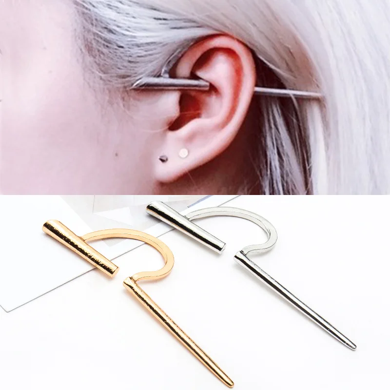 1 new silver / copper plated mountain climber ear clip pack female fashion retro rock pierced earrings with no thorn | Украшения и
