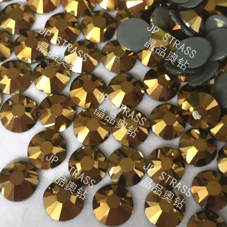 Стразы горячей фиксации свободный плоский задний кристалл Золотой Гематит цвет