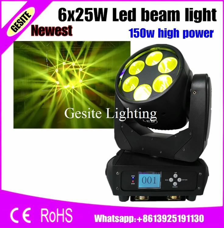 Новое поступление светодиодная Подвижная головка 4 шт./лот 6 шт. 25 Вт в 1 с эффектом