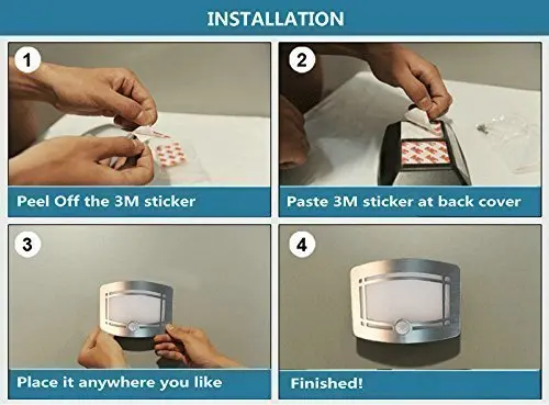 2 шт. беспроводной инфракрасный датчик движения настенный светодиодный Ночник