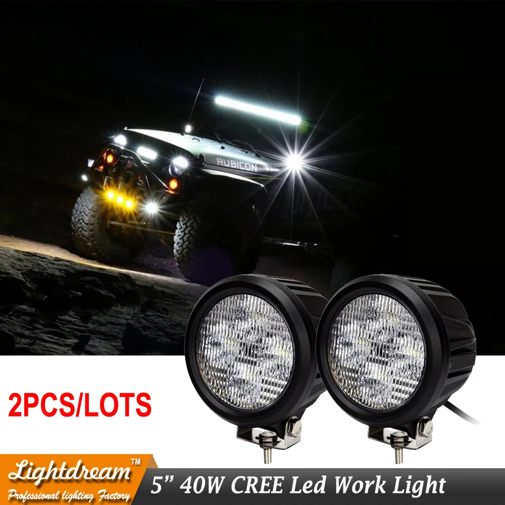 5 &quotдюймовый 40 Вт светодиодная фара дальнего света Offroad точечный луч 4x4 грузовик