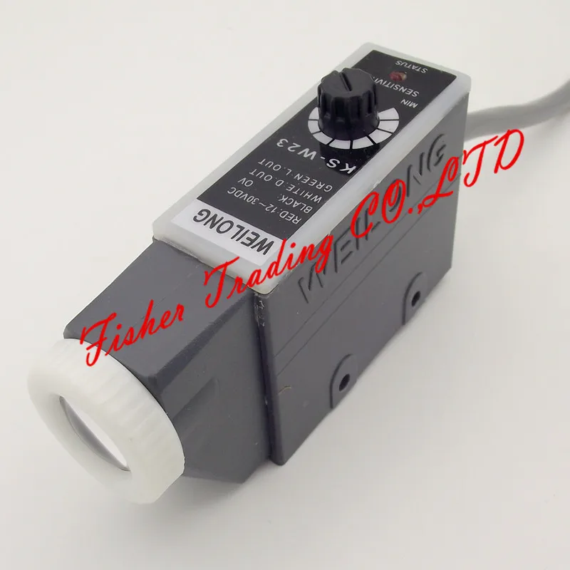 

Weilong цветной знак сенсор KS-W22 KS-W23 для сумки делая машины, 10 ~ 30VDC фотоэлектрический переключатель глаз с белый светодиодный светильник-точка