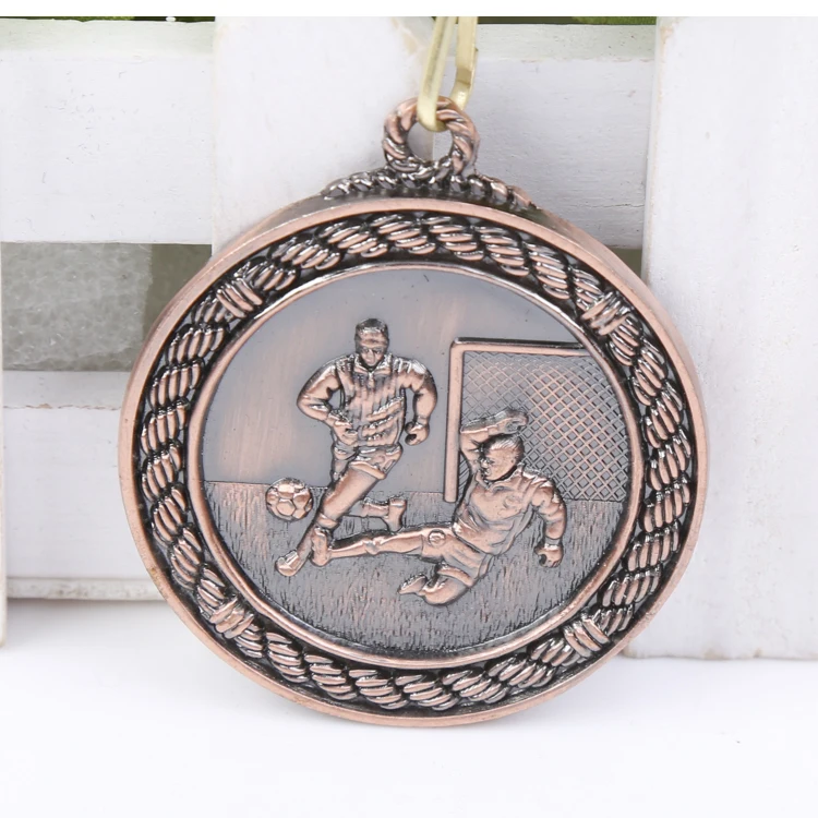 Football medal School Sports Medal Gold Silver Bronze Motion Honor Communication Ability/self-confidence Developing 5.0 cm | Дом и сад