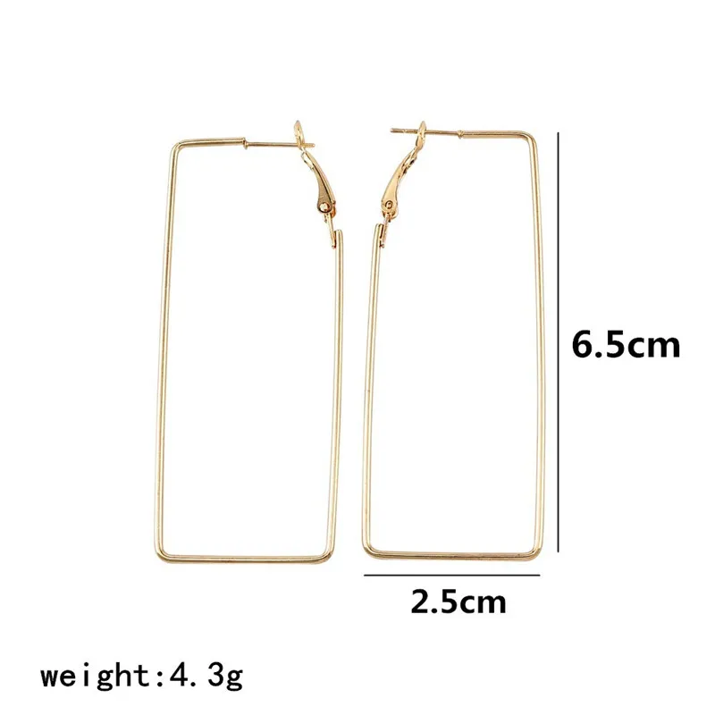 Бесплатная доставка Большие размеры Геометрические Квадратные серьги для