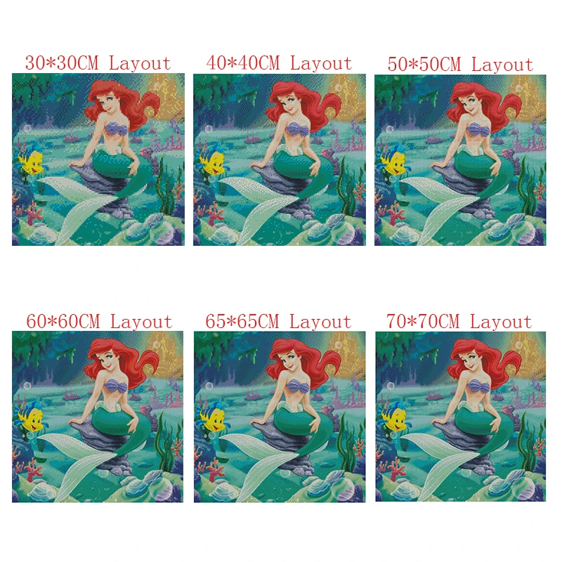 Diamond Вышивка 5D DIY алмазов картина Мультфильм Русалка алмазная живопись горный