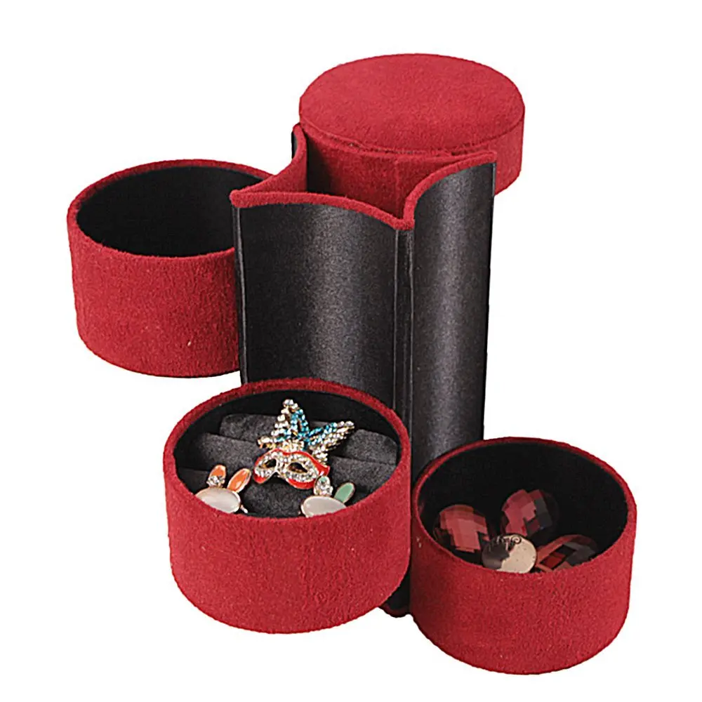 3 уровневая мини бархатная коробка для ювелирных изделий органайзер отделение