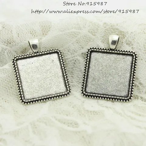 12 шт./лот квадратные заготовки из античного серебряного сплава 30*38 мм (диаметр 25*25 мм) для изготовления ювелирных изделий 7D1227
