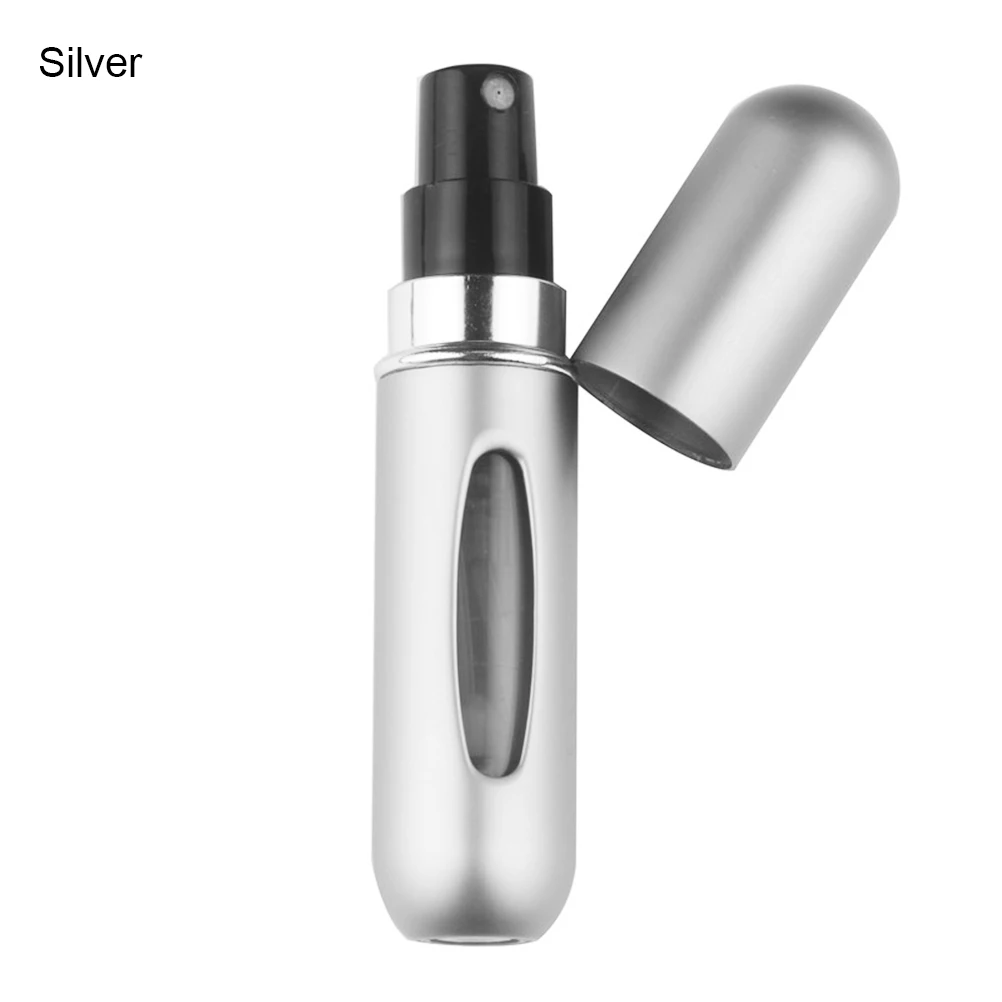 silver 5 мл распылитель духов для путешествий, мини-контейнер для духов, алюминиевый многоразовый флакон для духов, контейнеры - Цвет: silver