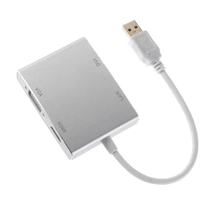 Usb 3,0 к RJ45 и VGA DVI HD проектор концентратор 4 в 1 адаптер