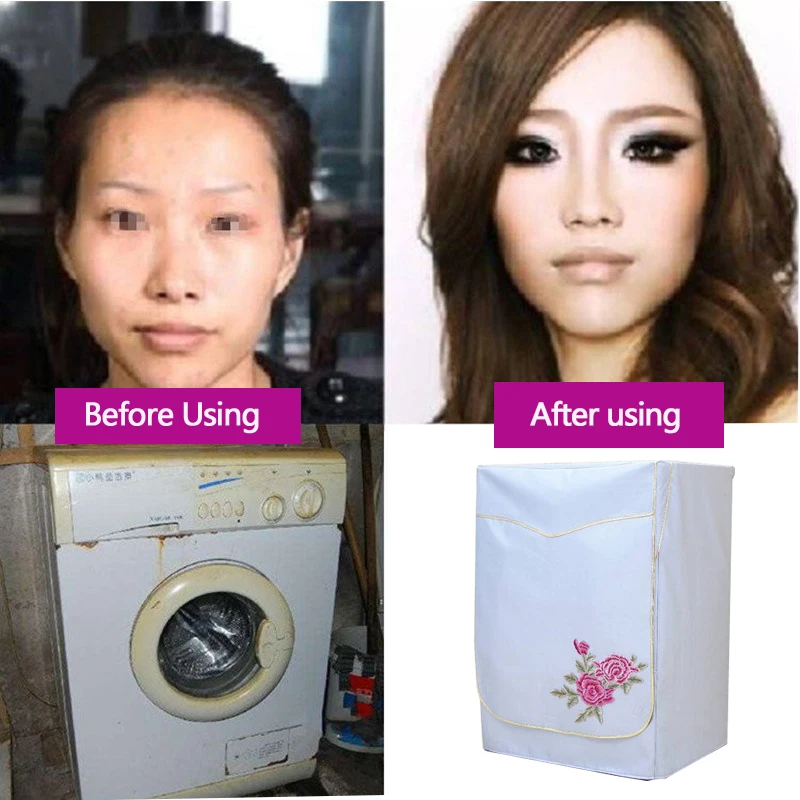 Чехол для стиральной машины водонепроницаемый с двойным покрытием серебряный