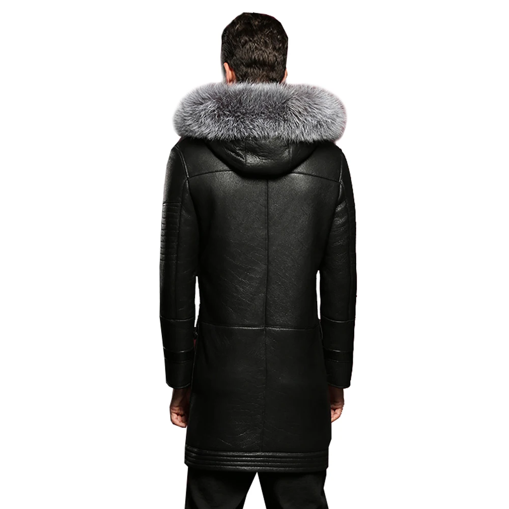 100% гарантированное пальто из натуральной овечьей шкуры Мужская официальная