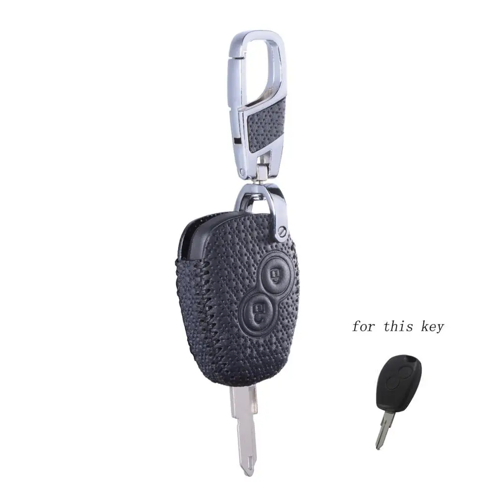 Style C Black Чехол для ключей с дистанционным держателем для Renault Dacia Logan Espace Sandero Megane модус Kangoo Clio брелоки Fob - Название цвета: Style C Black
