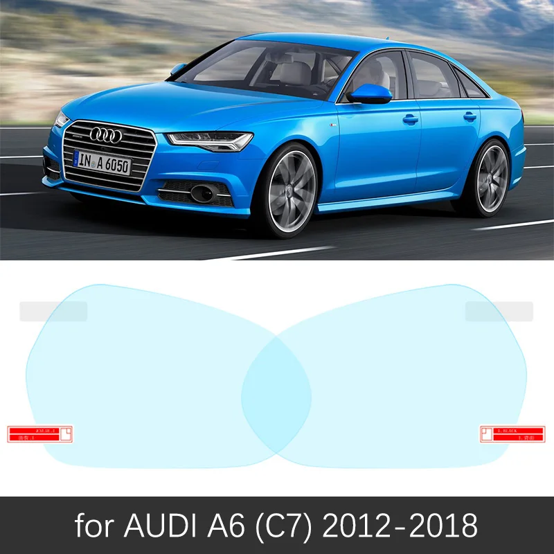 2 шт. для Audi A6 C6 C7 2005-2011 4F 4G Полное покрытие противотуманная пленка зеркало заднего вида непромокаемые противотуманные пленки автомобильные аксессуары Sline - Название цвета: AUDI A6 C7 2012-2018