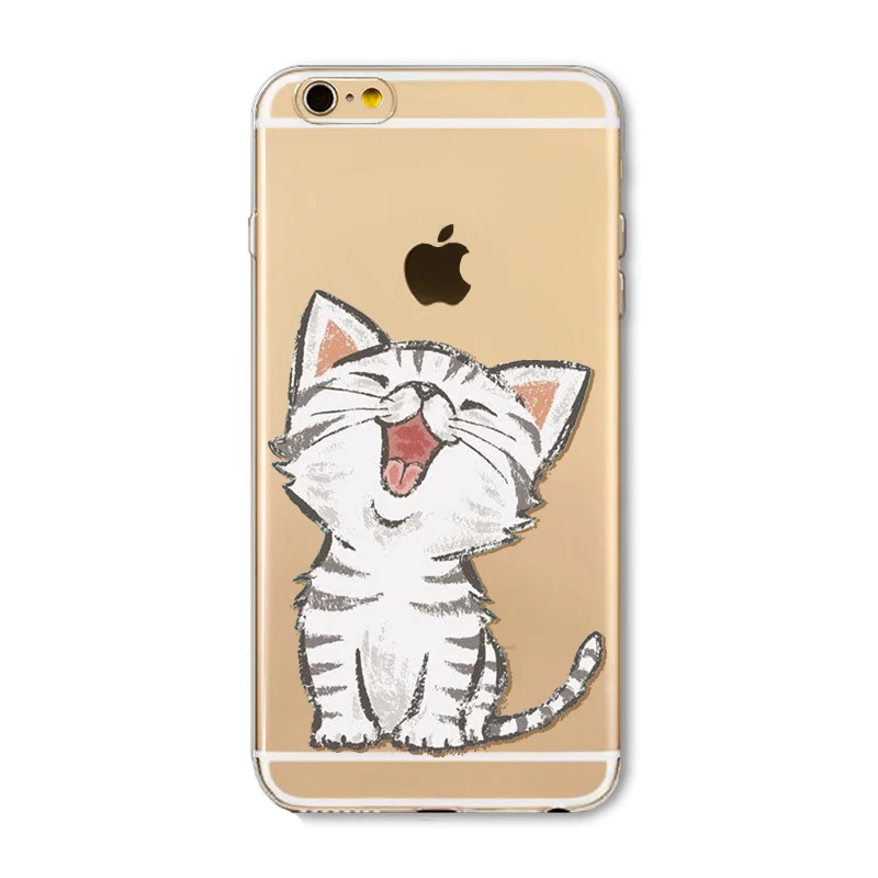 Cute Cat Phone Case For Apple iPhone 6 6S 5 5S SE Soft TPU Silicon Transparent Cover Owl Animal Cases for |