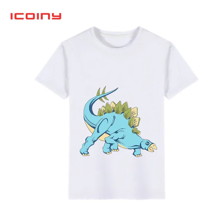 Icoiny футболка для мальчиков и девочек летняя мода детей белая с коротким рукавом