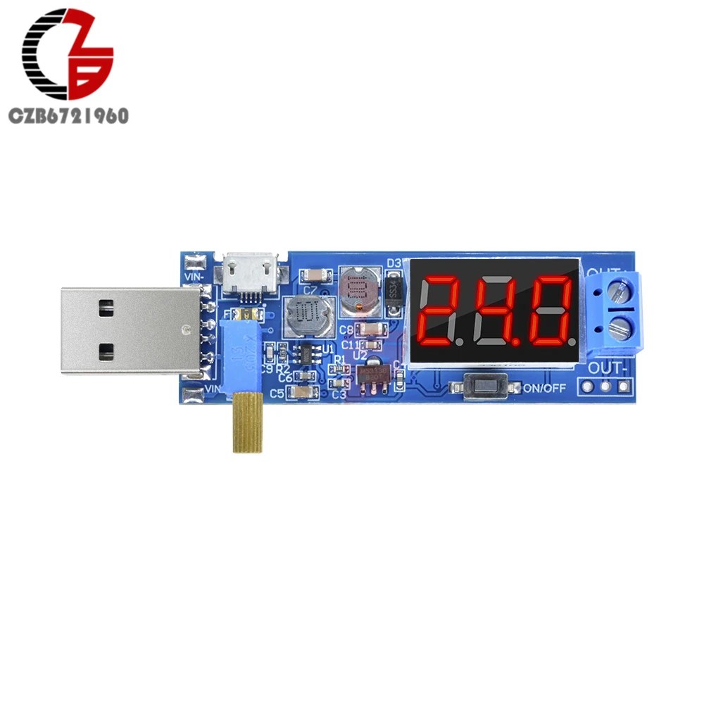 Цифровой преобразователь напряжения USB/Micro USB 5 В 1 2 24 Регулируемый регулятор