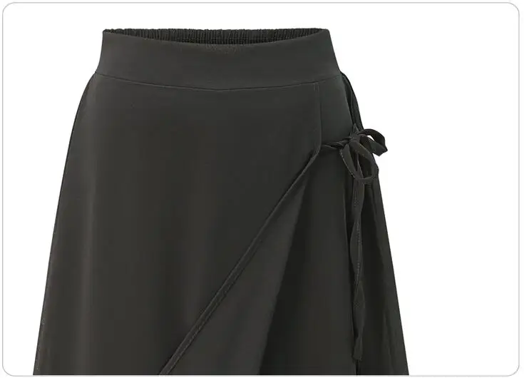 

Zioksy 2017 Women Summer Calf-Length Pants Black Chiffon Trousers Loose Wid Waist Wide Leg Pants Ladies Trousers