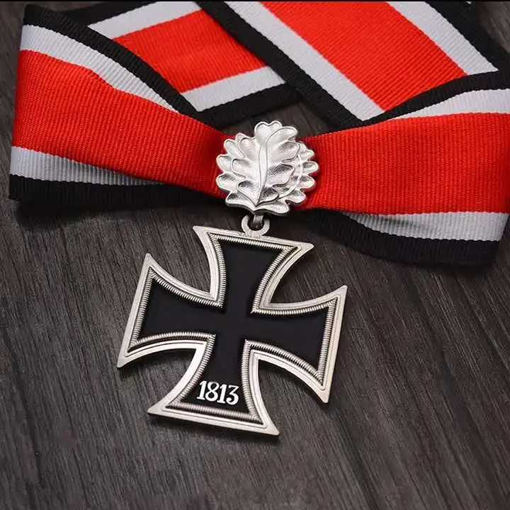 Бургундия WW2 WW1 немецкая медаль рыцарь крест Железный крест медали EK2 EK1 значок с дубовым листом и лентой - Цвет: Бургундия