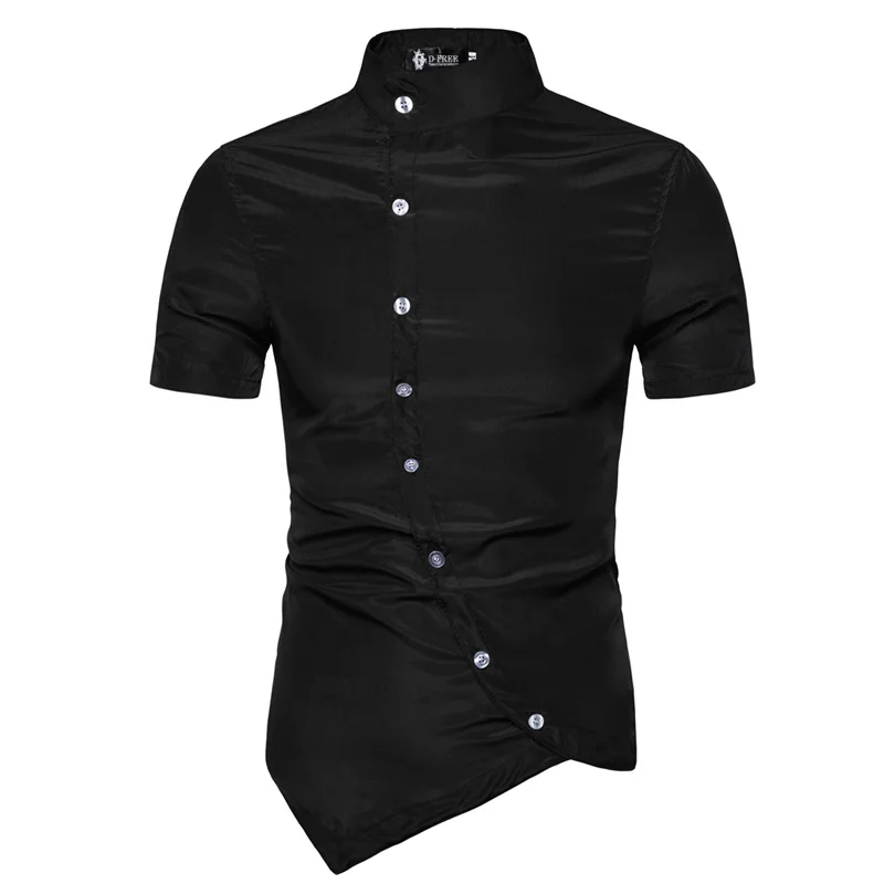 2019 Для мужчин рубашки Европа Размеры Новые поступления Slim Fit Мужской рубашка Solid