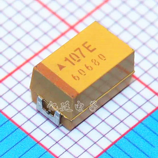 Chip tantalum capacitors 107V 100UF 35V E type 7343H 2917 yellow polar gall capacitors